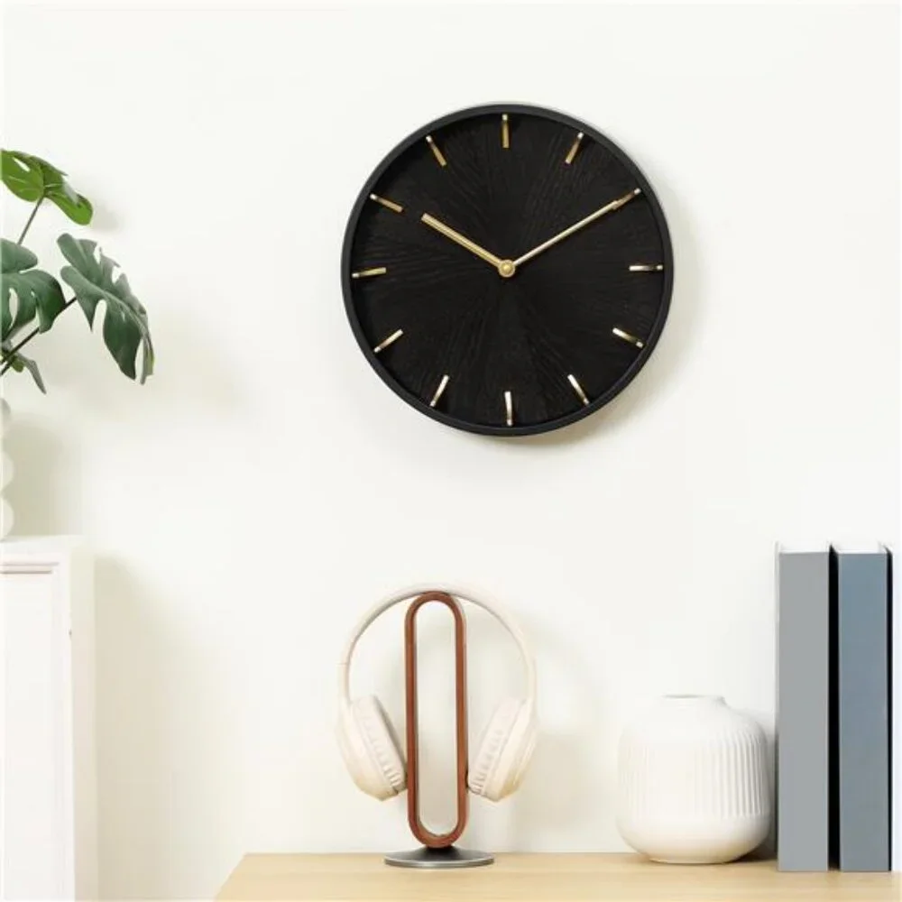 Better Homes & Gardens 11.5 Quartz Battery Modern Woodgrain Indoor Wall Clock